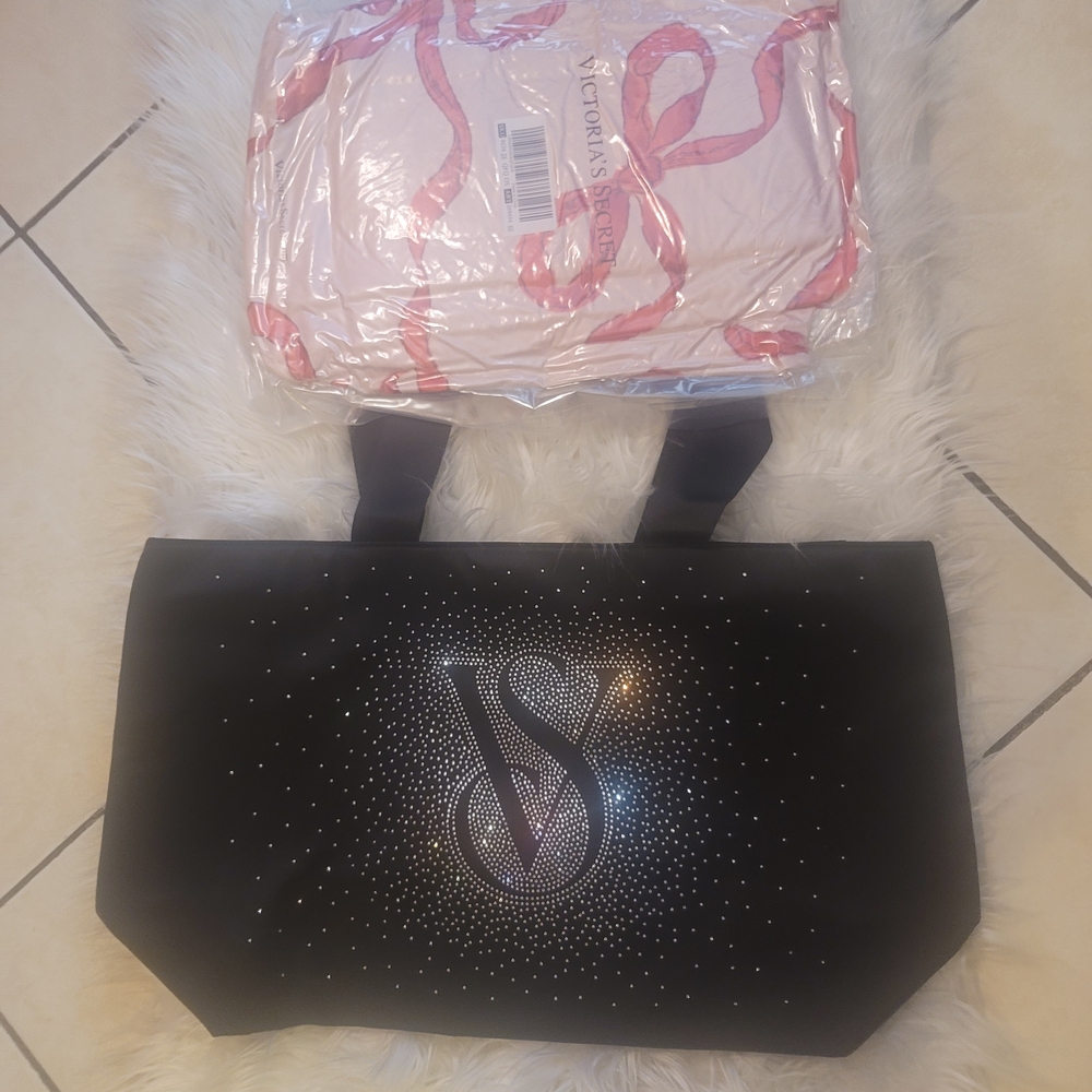 Victoria's Secret Black and Silver Tote
